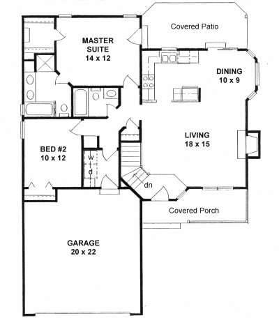 Plan # 1075 - Ranch | First floor plan