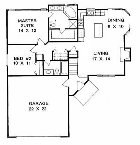 Plan # 1076 - Ranch | First floor plan