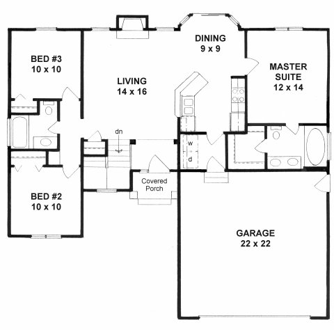 Plan # 1108 - Ranch | First floor plan