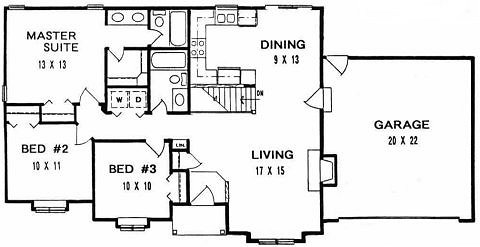 Plan # 1182 - Ranch | First floor plan