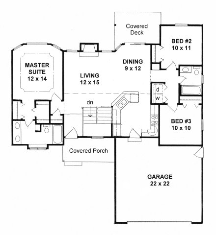 Plan # 1190 - Ranch | First floor plan