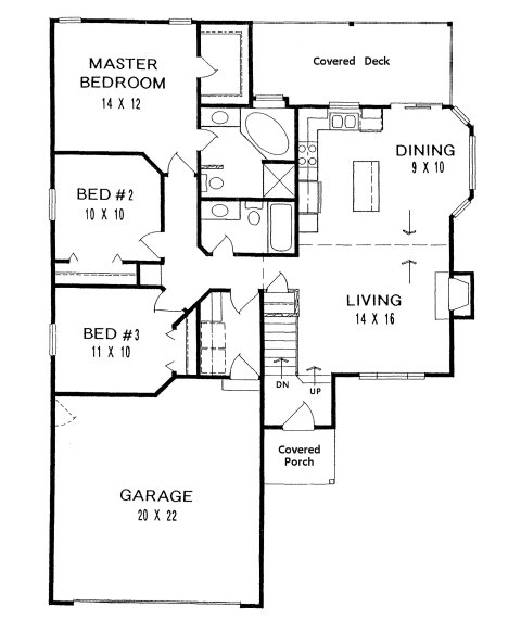 Plan # 1208 - Ranch | First floor plan