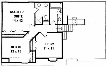 Plan # 1225 - Bi-Level | Second floor plan