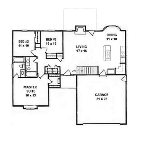 Plan # 1226 - Ranch | First floor plan