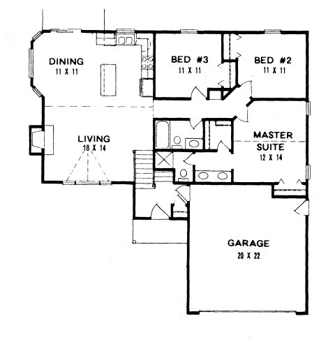 Plan # 1230 - Bi-Level | First floor plan
