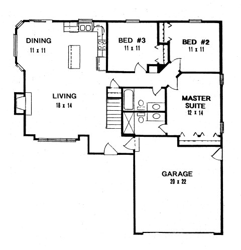 Plan # 1235 - Ranch | First floor plan