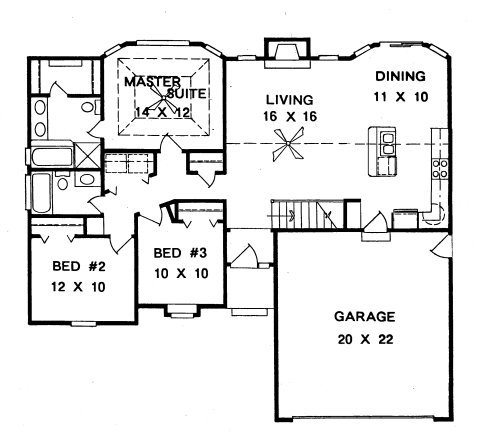 Plan # 1242 - Ranch | First floor plan