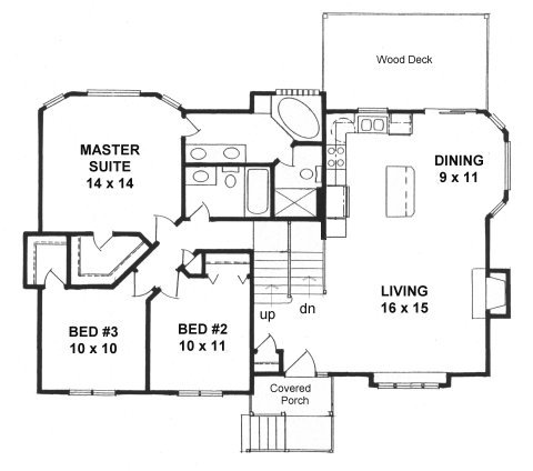Plan # 1243 - Bi-Level | First floor plan
