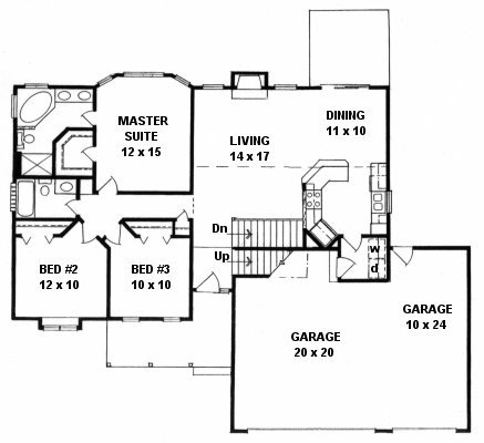 Plan # 1286 - Ranch | First floor plan