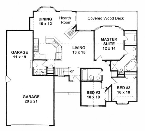 Plan # 1289 - Ranch | First floor plan