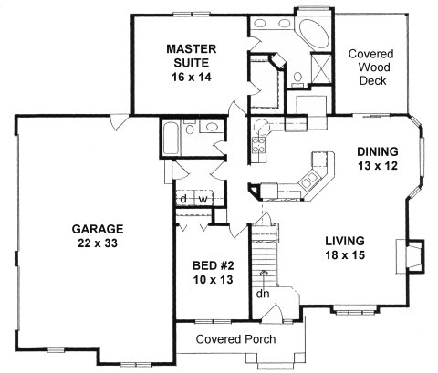 Plan # 1309 - Ranch | First floor plan
