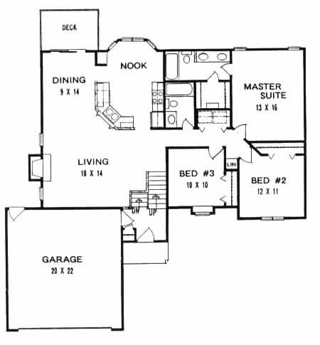 Plan # 1374 - Bi-Level | First floor plan