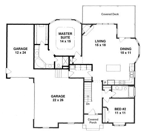 Plan # 1392 - Ranch | First floor plan
