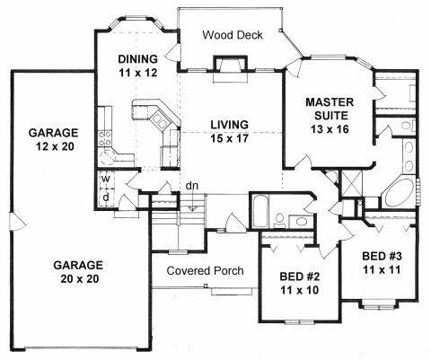 Plan # 1420 - Ranch | First floor plan
