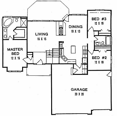 Plan # 1431 - Ranch | First floor plan