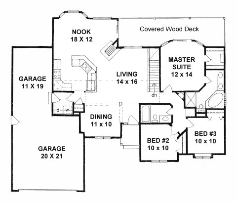 Plan # 1436 - Ranch | First floor plan