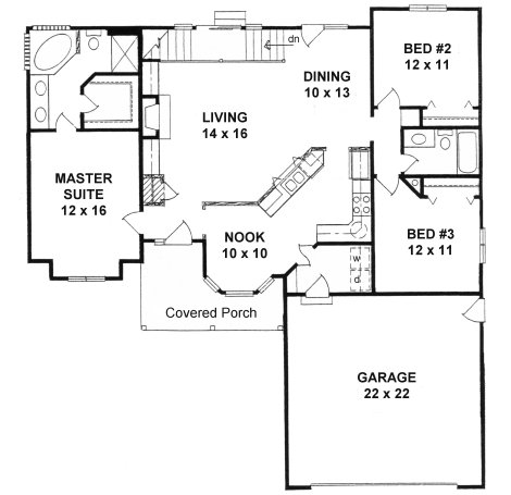 Plan # 1445 - Ranch | First floor plan