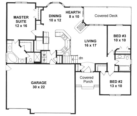 Plan # 1451 - Ranch | First floor plan