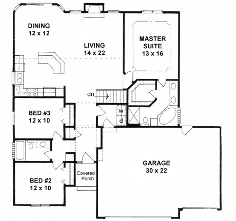 Plan # 1461 - Ranch | First floor plan