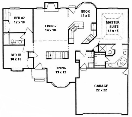 Plan # 1462 - Ranch | First floor plan