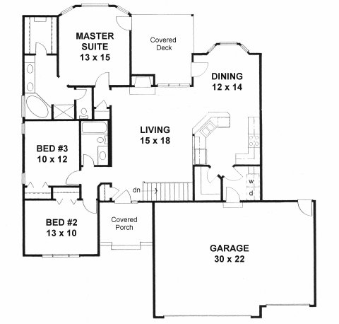Plan # 1476 - Ranch | First floor plan