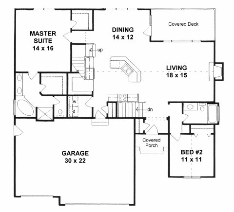 Plan # 1489 - Ranch | First floor plan
