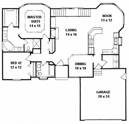 Plan # 1496 - Ranch | First floor plan