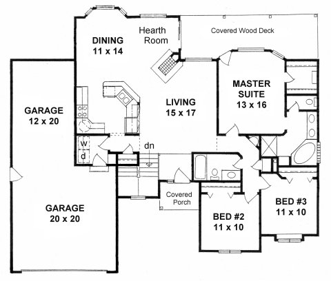 Plan # 1504 - Ranch | First floor plan