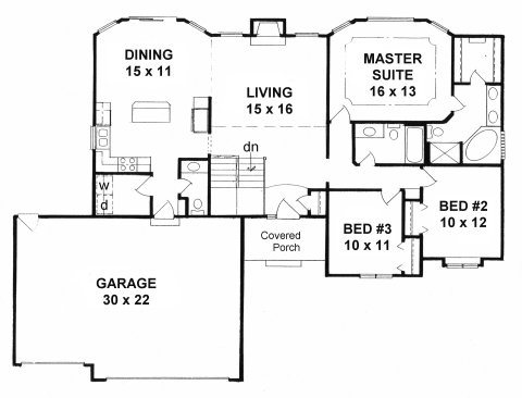 Plan # 1508 - Ranch | First floor plan