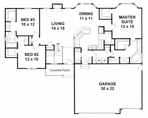 Plan # 1539 - Ranch | First floor plan