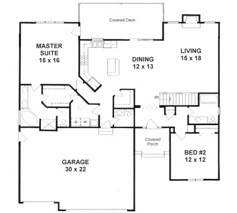 Plan # 1553 - Ranch | First floor plan