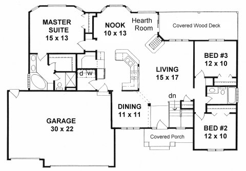 Plan # 1587 - Ranch | First floor plan