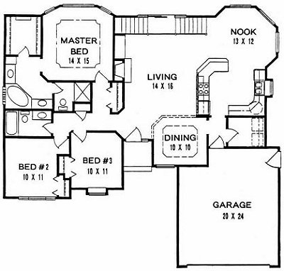 Plan # 1594 - Ranch | First floor plan