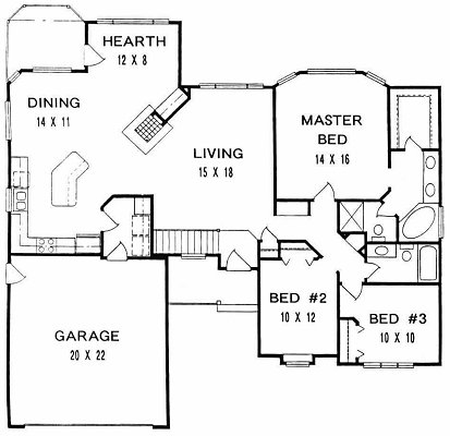 Plan # 1646 - Ranch | First floor plan