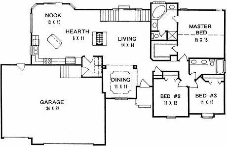Plan # 1703 - Ranch | First floor plan