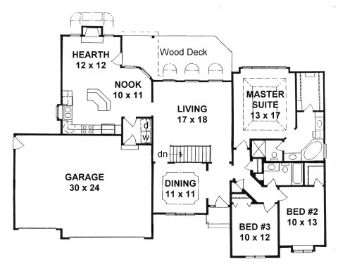 Plan # 1720 - Ranch | First floor plan