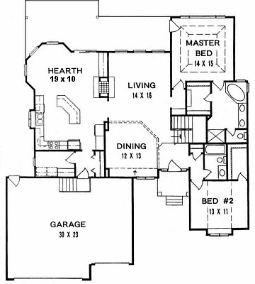 Plan # 1778 - Ranch | First floor plan