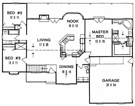 Plan # 1892 - Ranch | First floor plan