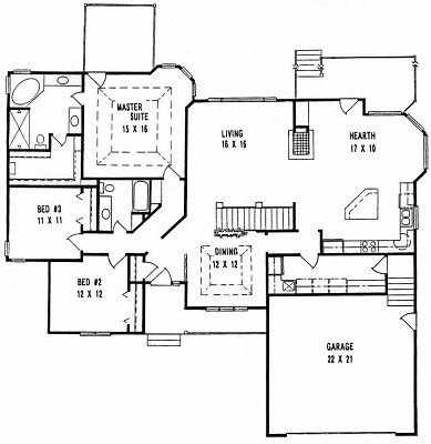 Plan # 1950 - Ranch | First floor plan