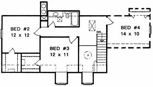 Plan # 2045 - 1 1/2 Story | Second floor plan